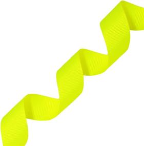 img 1 attached to Neon Yellow Grosgrain Ribbon by Morex Ribbon - 5/8-Inch x 20-Yard