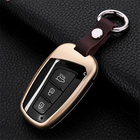 img 4 attached to 🔑 Enhanced Protection: MissBlue Car Key Fob Cover for Hyundai Grand Santa Fe ix45 Genesis Equus Remote Key – Mirror Back Design Key Case Cover