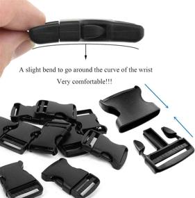 img 2 attached to Black Nylon Heavy Webbing Strap - 1 Inch Width, 10 Yards Length, with 12 Set Plastic Flat Side Release Buckles and Tri-Glide Slides - Ideal for Crafting DIY Luggage Straps