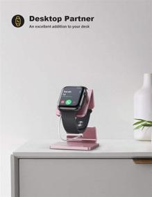 img 1 attached to 🌹 Lamicall Apple Watch Stand: Розовое золото Зарядная док-станция для Apple Watch Series 7/SE/6/5/4/3/2/1 (44мм/42мм/40мм/38мм) - Держатель для стола и подставка