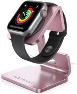 🌹 lamicall apple watch stand: розовое золото зарядная док-станция для apple watch series 7/se/6/5/4/3/2/1 (44мм/42мм/40мм/38мм) - держатель для стола и подставка логотип