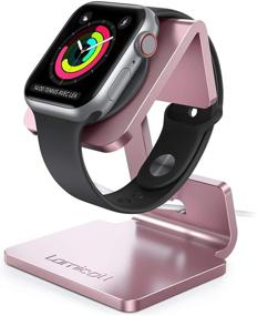 img 4 attached to 🌹 Lamicall Apple Watch Stand: Розовое золото Зарядная док-станция для Apple Watch Series 7/SE/6/5/4/3/2/1 (44мм/42мм/40мм/38мм) - Держатель для стола и подставка