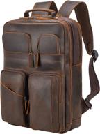 leather backpack pockets business rucksack логотип