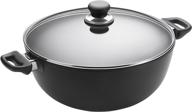 scanpan classic 8-quart covered casserole: durable and stylish cookware in black and silver logo