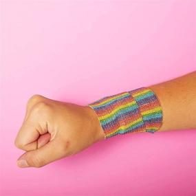 img 1 attached to 🌈 Rainbow Cohesive Tape Self Adhesive Bandage Wraps (2 in x 5 Yards, Pack of 6)