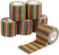 🌈 rainbow cohesive tape self adhesive bandage wraps (2 in x 5 yards, pack of 6) логотип