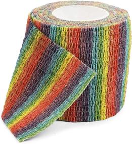 img 3 attached to 🌈 Rainbow Cohesive Tape Self Adhesive Bandage Wraps (2 in x 5 Yards, Pack of 6)