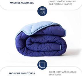 img 3 attached to 🌈 ViscoSoft Down Alternative Comforter Twin/Twin XL - Premium Microfiber, Reversible Light Blue/Navy Duvet Insert: Soft & Extra Long