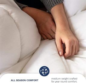 img 1 attached to 🌈 ViscoSoft Down Alternative Comforter Twin/Twin XL - Premium Microfiber, Reversible Light Blue/Navy Duvet Insert: Soft & Extra Long