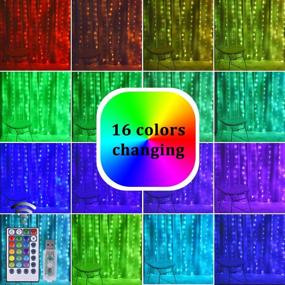 img 4 attached to 🎉 Enhance Your Space with Slashome Curtain Lights: 16 Color Modes, Remote Control, USB Plug for Bedroom, Weddings, Parties, and Christmas Decor in Multiple Colors