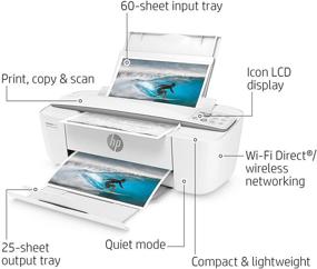 img 3 attached to 🖨️ Compact All-in-One Wireless Printer: HP DeskJet 3755 with HP Instant Ink, Alexa Compatible - Stone Accent (J9V91A)