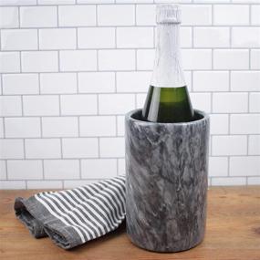 img 3 attached to 🍾 RSVP International Grey Marble Cooler, 4.5"x7", Ideal for Champagne, Wine, Beer, Kitchen Tools & More, Elegant Drink Chill Solution, One Size