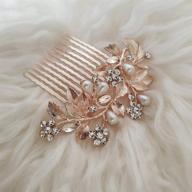 rose gold crystal and simulated pearl wedding hair comb 💍 for brides and bridesmaids - stylish bridal hair accessories for women logo