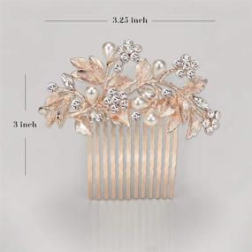 img 1 attached to Rose Gold Crystal and Simulated Pearl Wedding Hair Comb 💍 for Brides and Bridesmaids - Stylish Bridal Hair Accessories for Women