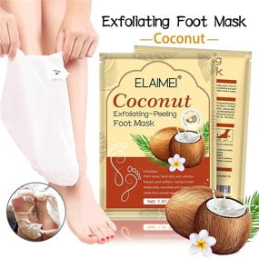 img 3 attached to 🥥 Coconut Foot Peel Mask - Repair Cracked Heels, Remove Dead Skin Calluses, and Transform Rough Feet into Baby Soft - Natural Exfoliating Peeling Foot Mask 3 Pairs