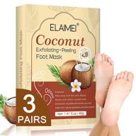 🥥 coconut foot peel mask - repair cracked heels, remove dead skin calluses, and transform rough feet into baby soft - natural exfoliating peeling foot mask 3 pairs logo