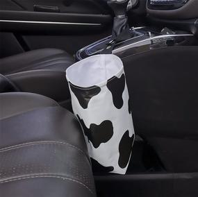 img 1 attached to 🐮 Cow Black & White Car Trash Bag: The Perfect Cute and Stylish Car Accessory