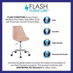 img 1 attached to Optimize Search: Flash Furniture Aurora Series Mid-Back Pink Fabric Task Office Chair with Pneumatic Lift and Chrome Base