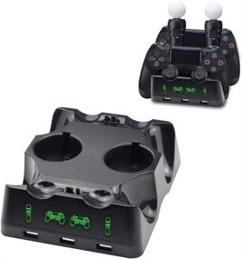 img 4 attached to 🎮 Ultimate PS4 Controller Charger Station: Fast Charging for PS4 Wireless & VR Move Motion Controllers