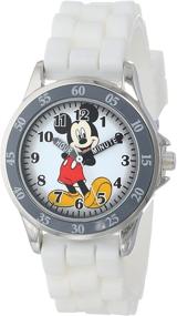 img 2 attached to ⌚ Disney Kids' MK1240 Silver-Tone Watch: A Stylish Timepiece with White Rubber Band