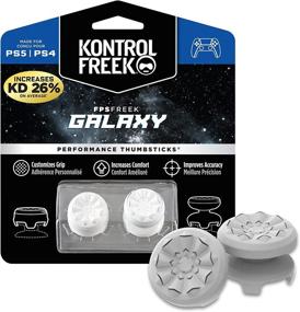 img 4 attached to Performance Thumbsticks - KontrolFreek FPS Freek Galaxy White for Playstation 4 (PS4) and Playstation 5 (PS5), 1 High-Rise, 1 Mid-Rise, in White