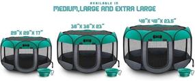 img 2 attached to 🐾 Ruff 'n Ruffus Portable Foldable Pet Playpen: Travel-Friendly with Free Carrying Case, Travel Bowl, and Removable Shade Cover - Available in 3 Sizes for Indoor/Outdoor Use!