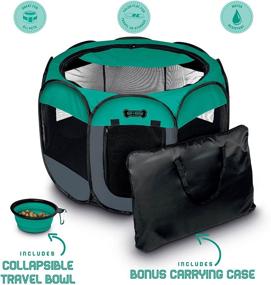 img 3 attached to 🐾 Ruff 'n Ruffus Portable Foldable Pet Playpen: Travel-Friendly with Free Carrying Case, Travel Bowl, and Removable Shade Cover - Available in 3 Sizes for Indoor/Outdoor Use!