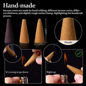 img 3 attached to 🔥 Maitys 6 Various Incense Cones with Natural Scents - Premium Incense Burner set with Iron Holders - 15 Cones per Scent, Totaling 90 Cones