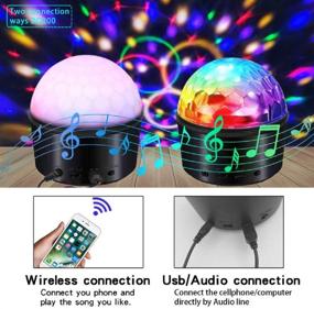 img 3 attached to 🎉 3-in-1 Disco Ball Sound Activated Party Lights - Night Lights, Wireless Speaker, and Remote Control - 9 Colors LED Stage Light for Kid's Bedroom, Bar, Club - Wireless Phone Connection DJ Lights