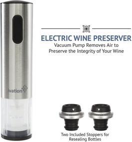 img 1 attached to Ivation Wine Gift Set, Stainless Steel Electric Wine Opener, Wine Aerator, Electric Vacuum Wine Preserver, 2 Bottle Stoppers, Foil Cutter & LED Charging Base