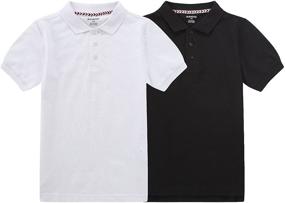 img 4 attached to 👕 Essential Bienzoe Boys' School Uniform 2pcs Pack: Breathable Short Sleeve Polo