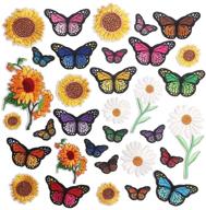 🌻 sunflower butterfly applique embroidered apparel logo