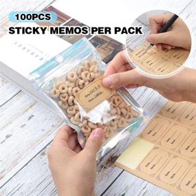 img 2 attached to 🛍️ 100 PCS PUiKUS Reusable Mylar Bags – Smell Proof with Ziplock, Clear Window – Food Self Sealing Storage Supplies (Holographic)