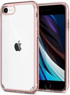 spigen ultra hybrid [2nd generation] designed for iphone se 2020 case/designed for iphone 8 case (2017) / designed for iphone 7 case (2016) - rose crystal logo