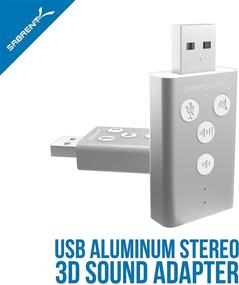 img 2 attached to Алюминиевый внешний звуковой адаптер USB SABRENT 3D Stereo для Windows и Mac - серебристый (AU-DDAS): Подключи и используй, драйвер не требуется.