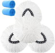 efficient 3 pack microfiber mop replacement heads with bonus cloths - easy cleaning spin mop refills logo