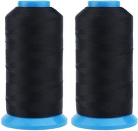 img 4 attached to ✂️ TIHOOD 2PCS 1500 Yard Size T70#69 Bonded Nylon Sewing Thread for Black Weaves: Long-lasting and Reliable