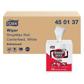 img 4 attached to 🧻 Tork 450137 Advanced ShopMax Wiper 450: Centerfeed, 1-Ply, 9.0" x 13.0" - White (Case of 4 Boxes, 200 per Box, 800 Wipers)