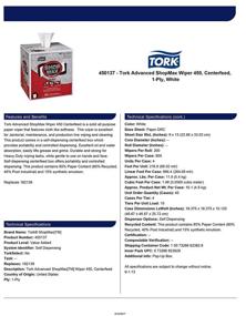 img 1 attached to 🧻 Tork 450137 Advanced ShopMax Wiper 450: Centerfeed, 1-Ply, 9.0" x 13.0" - White (Case of 4 Boxes, 200 per Box, 800 Wipers)