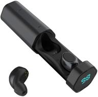 🎧 mees black true wireless earbuds sports, bluetooth 5.0 headphones waterproof ipx4, enhanced bass hifi 3d stereo in-ear earphones w/mic, extended playback time up to 3-4 hours, noise cancelling headsets with auto-pairing logo