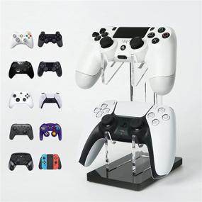img 4 attached to OAPRIRE Universal Dual Controller Holder - Gaming Accessories for PS4 PS5 Xbox ONE Switch, Stand for Controllers, Build Your Game Fortresses (Crystal Black)