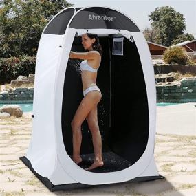 img 4 attached to 🚽 Alvantor Shower Tent Changing Room: Portable Outdoor Toilet & Privacy Shelter, Teflon Coating Fabric – 4’x4’x7' Patent