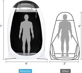 img 1 attached to 🚽 Alvantor Shower Tent Changing Room: Portable Outdoor Toilet & Privacy Shelter, Teflon Coating Fabric – 4’x4’x7' Patent