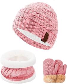 img 4 attached to Зимний флисовый бесконечный шарф-бини для девочек - необходимый аксессуар для холодной погоды.