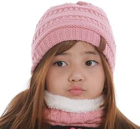 img 1 attached to Зимний флисовый бесконечный шарф-бини для девочек - необходимый аксессуар для холодной погоды.