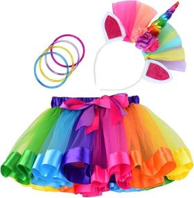 img 4 attached to 🎉 Vibrant Rainbow Birthday Outfit Set for Dress Up Fun & Pretend Play