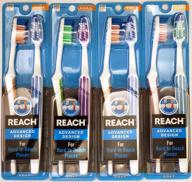 🪥 pack of 4 reach advanced design full head soft toothbrushes, assorted colors - total 8 toothbrushes logo