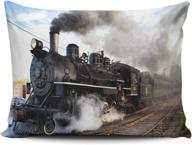 🚂 personalized steam train and railway cushion pillowcases - cool and beautiful home decor throw pillow covers, queen size 20x30 inch (one-sided design) logo