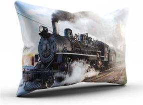 img 3 attached to 🚂 Personalized Steam Train and Railway Cushion Pillowcases - Cool and Beautiful Home Decor Throw Pillow Covers, Queen Size 20x30 inch (One-Sided Design)