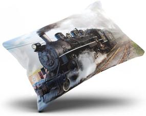 img 2 attached to 🚂 Personalized Steam Train and Railway Cushion Pillowcases - Cool and Beautiful Home Decor Throw Pillow Covers, Queen Size 20x30 inch (One-Sided Design)